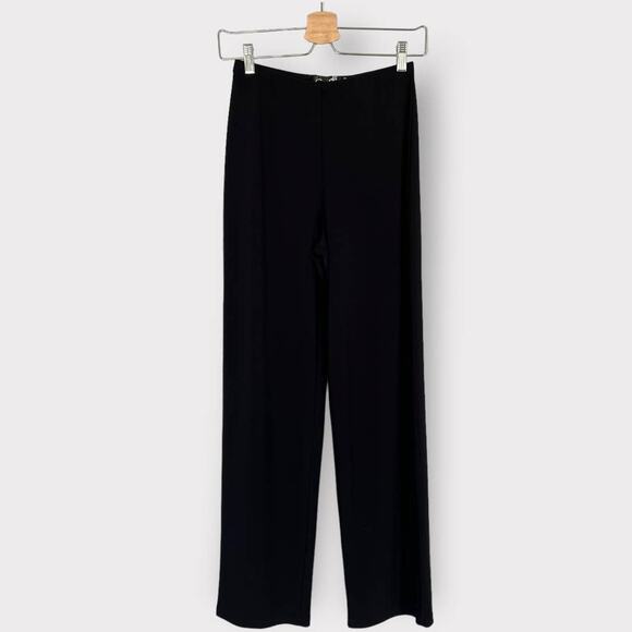 Clara Sun Woo Pants Wide Leg Signature Palazzo Women's Size XL Elastic High Rise - Picture 2 of 10